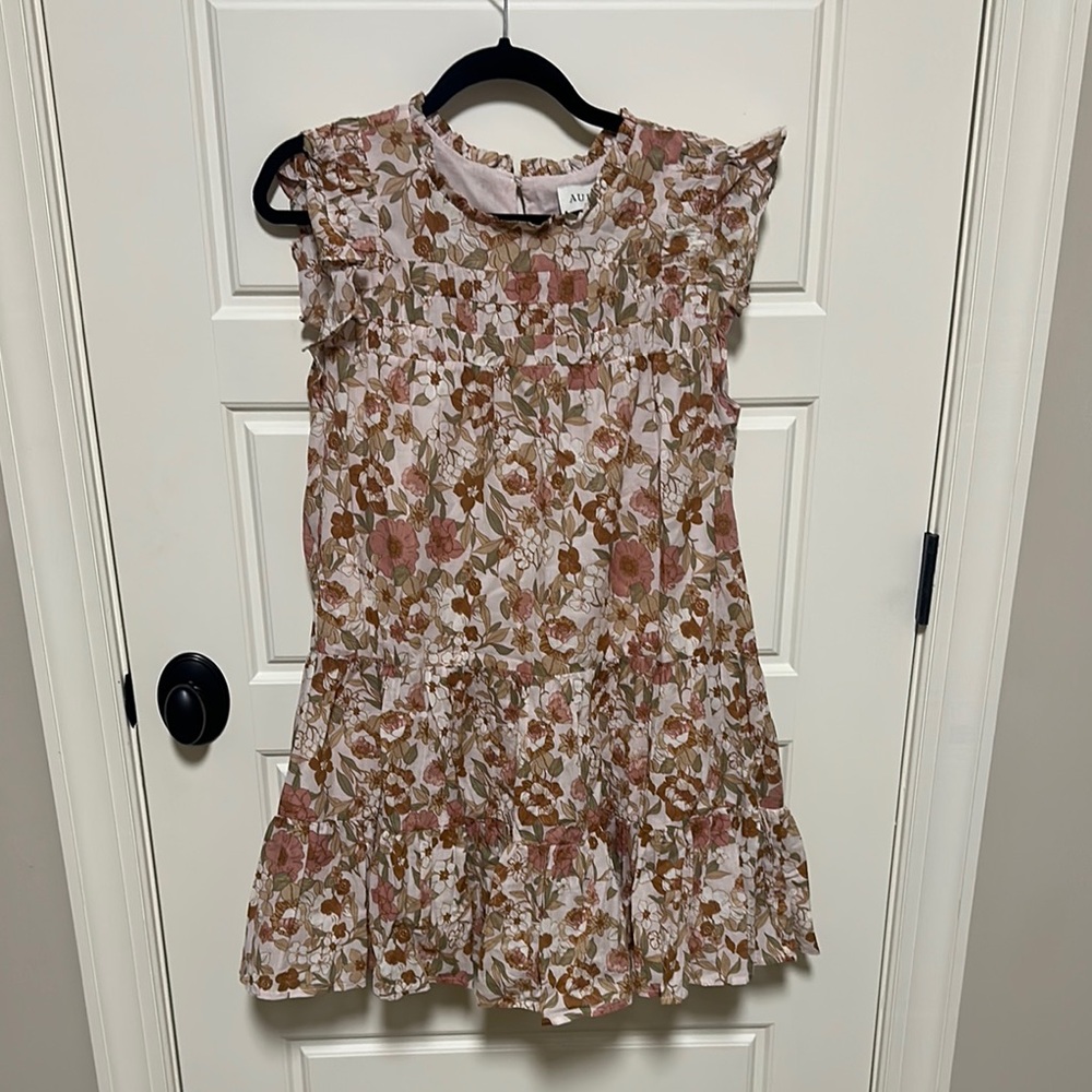 Aura Floral Dress - Pink and Brown